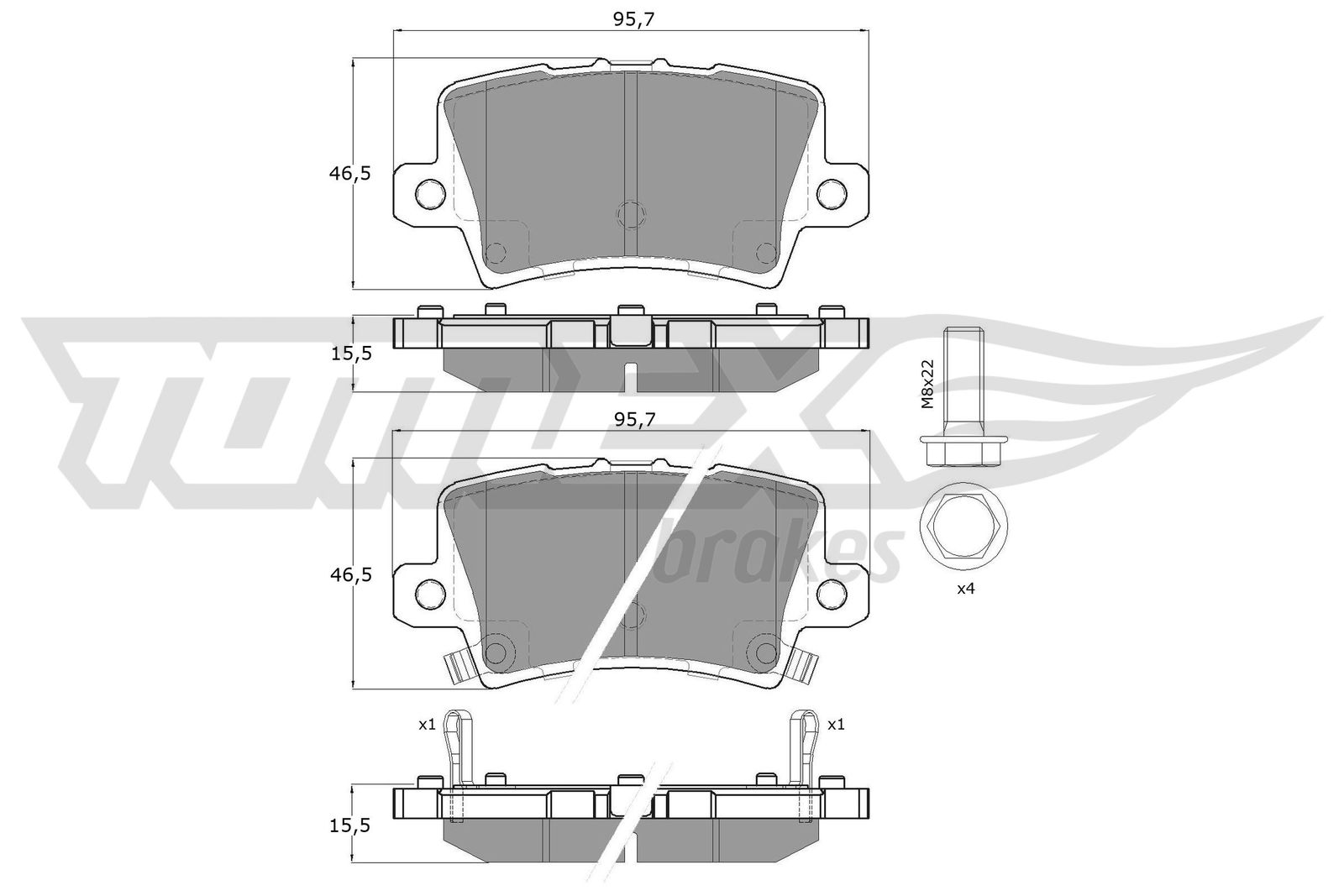 TOMEX TOM1453 fékbetét készlet, tárcsafék